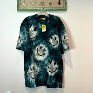 MARKET x Smiley tie-dye short sleeve, crewneck T-shirt men’s XL black white new